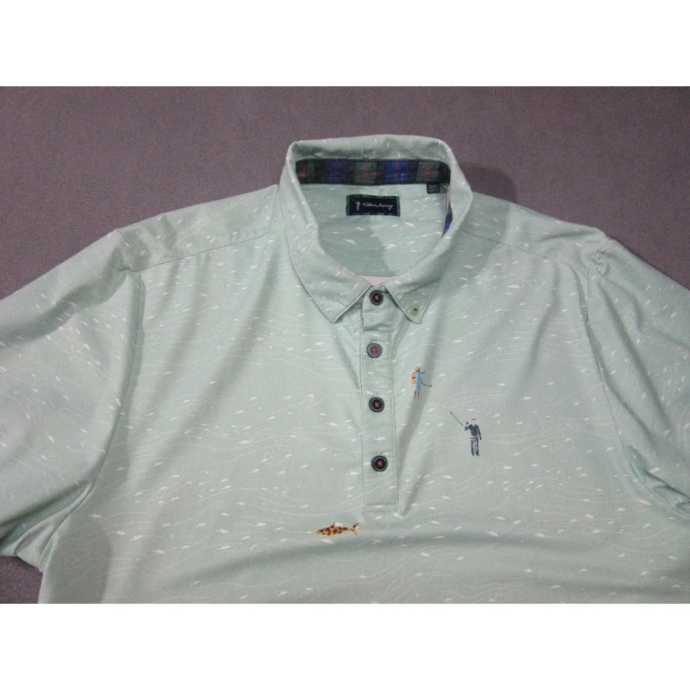 William Murray Shirt Mens Large Green Polo Golf Performance TPC Las Vegas Stitch